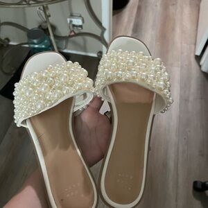 A New Day White Pearl Embellished Sandals